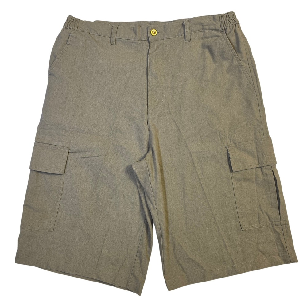 NWOT Red‎ Ape Cargo Shorts M 34 Khaki Mens Linen Blend Y2K Relaxed Excellent